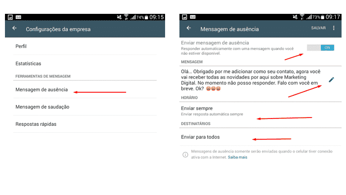 Como cadastrar mensagens automáticas no WhatsApp Busines